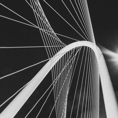 worms view of white steel structure